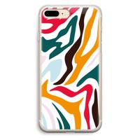 Colored Zebra: iPhone 7 Plus Transparant Hoesje