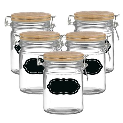 Weckpot/inmaakpot - 10x - 700 ml - glas - met beugelsluiting - incl. etiketten