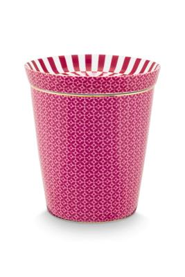 Pip Studio Royal Stripes Mok Tegels & Theetip Donker Roze