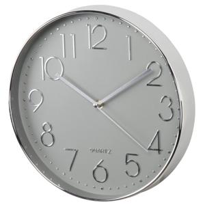 Hama wandklok elegance ø 30 cm geluidsarm zilver/grijs