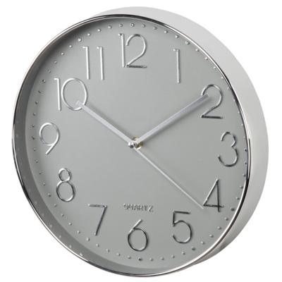 Hama wandklok elegance ø 30 cm geluidsarm zilver/grijs