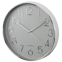 Hama wandklok elegance ø 30 cm geluidsarm zilver/grijs