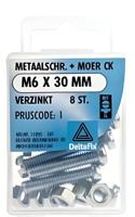 M.schroef moer ck m6x30mm 8st - Deltafix