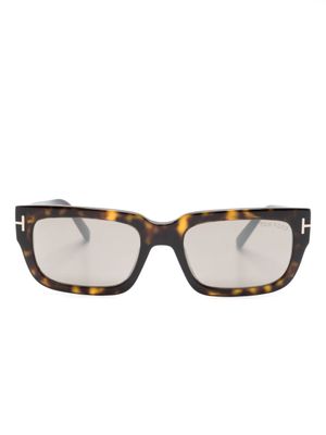 TOM FORD Eyewear lunettes de soleil Ezra à monture rectangulaire - Marron