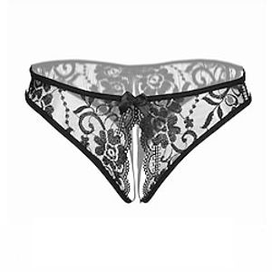 Dames Slipjes 1 doos Jacquard Nylon Kant Open kruis Zwart Wit Lightinthebox