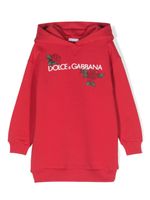 Dolce & Gabbana Kids robe-hoodie à logo imprimé - Rouge