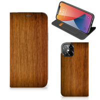 iPhone 12 Pro Max Book Wallet Case Donker Hout