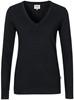 Hakro 134 Women's V-neck pullover merino wool - Black - XL