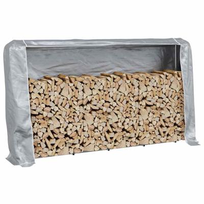 Haardhoutrek met regenhoes 250x25x150 cm gegalvaniseerd staal