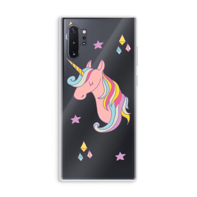 Roze eenhoorn: Samsung Galaxy Note 10 Plus Transparant Hoesje
