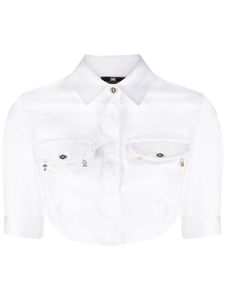 Elisabetta Franchi t-shirt crop à breloque logo - Blanc