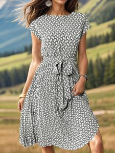 Casual Abstract Loose Dress With No