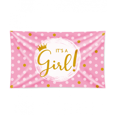 Gevelvlag It&apos;s a Girl! Roze (150x90cm)