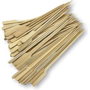 Bamboe houten sate prikkers/stokjes - 100x stuks - lengte 20 cm