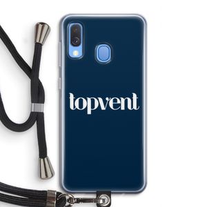 Topvent Navy: Samsung Galaxy A40 Transparant Hoesje met koord