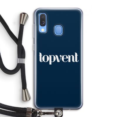 Topvent Navy: Samsung Galaxy A40 Transparant Hoesje met koord