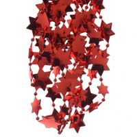 Kerst sterren kralen guirlandes kerst rood 270 cm kerstboom versiering/decoratie - Kerstslingers - thumbnail
