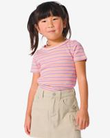 HEMA Kinder T-shirt Met Ribbels Multicolor (multicolor) - thumbnail