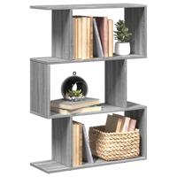 Kamerscherm / boekenkast 3-laags 70x24x97 cm hout grijs sonoma