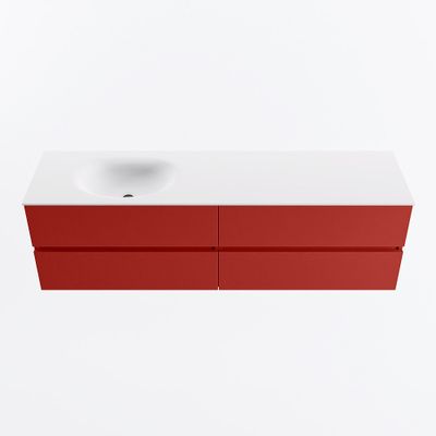 MONDIAZ VICA 170cm badmeubel onderkast Fire 4 lades. Wastafel MOON links zonder kraangat, kleur Talc.
