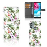 Motorola Moto G60s | Telefoonhoesje | Met pasjeshouder | Flamingo Palms