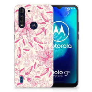 Motorola Moto G8 Power Lite TPU Case Pink Flowers