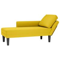 Chaise longue met kussen en rechterarmleuning fluweel geel