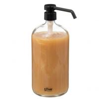 5Five Zeeppompje / dispenser - glas - transparant - 900 ml - navulbaar - badkamer - keuken