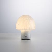 LED Tafellamp Cirello marmo - 2W - Natuurlijk glas - Paddenstoel - IP44 voor binnen en buiten (overdekt) - Met geïntegreerde dimmer - USB-C oplaadbaar