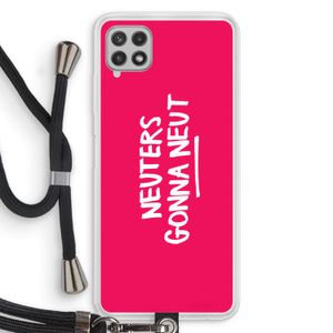 Neuters (roze): Samsung Galaxy A22 4G Transparant Hoesje met koord