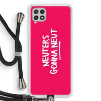 Neuters (roze): Samsung Galaxy A22 4G Transparant Hoesje met koord
