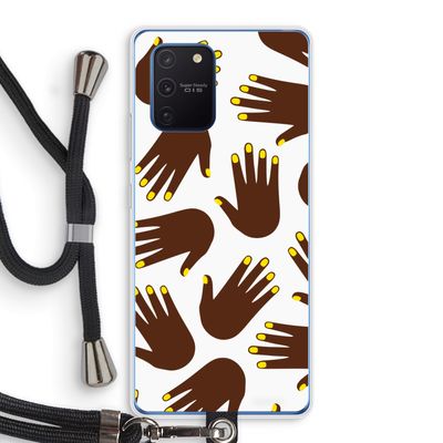 Hands dark: Samsung Galaxy Note 10 Lite Transparant Hoesje met koord