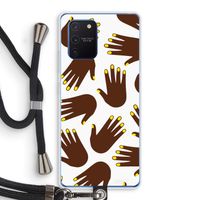 Hands dark: Samsung Galaxy Note 10 Lite Transparant Hoesje met koord