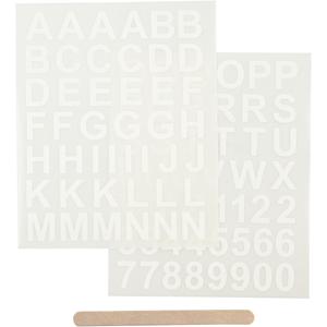 Creativ Company Rub-On Stickers Letters en Cijfers Wit, 2 Vellen