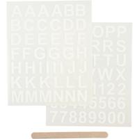 Creativ Company Rub-On Stickers Letters en Cijfers Wit, 2 Vellen