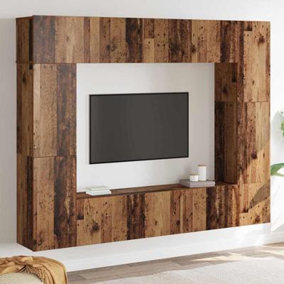 Tv-meubelset 8 pcs Oud hout 80 x 30 x 30 cm Bewerkt hout