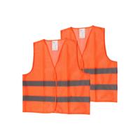 Veiligheidshesje - 2x - Oranje - one size - met Reflectie - Veiligheidsvest - Reflectievest - Veilig