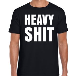 Heavy shit fun tekst t-shirt zwart heren