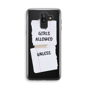 No Girls Allowed Unless: Samsung Galaxy J8 (2018) Transparant Hoesje