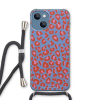 Leopard blue: iPhone 13 Transparant Hoesje met koord Leopard blue: iPhone 13 Transparant Hoesje met koord
