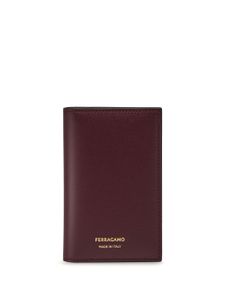 Ferragamo porte-cartes en cuir à design pliant - Rouge