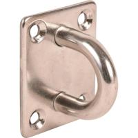 Plaat met oog RVS zilveren kleur 30mm bij 35mm