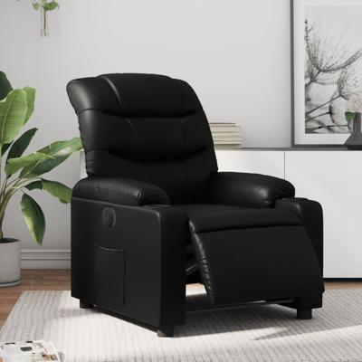 Fauteuil elektrisch verstelbaar kunstleer zwart
