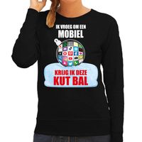 Kut Kerstbal sweater / foute Kersttrui Ik vroeg om een mobiel krijg ik deze kut bal zwart voor dames - thumbnail