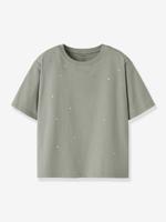 T-shirt met strass en boxy pasvorm voor meisjes NAME IT grijs