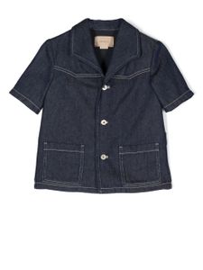 Gucci Kids chemise en jean à patch logo - Bleu