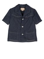 Gucci Kids chemise en jean à patch logo - Bleu - thumbnail