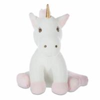 Knuffeldier Eenhoorn/Unicorn Rosy  - zachte pluche stof - fantasy knuffels - wit/roze - 22 cm   - - thumbnail