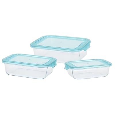 Excellent Houseware Vershoudbakjes met deksel - glas - set 3x stuks - 630/1040/1500 ml Excellent Houseware Vershoudbakjes met deksel - glas - set 3x stuks - 630/1040/1500 ml