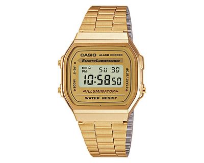 Casio A168WG-9EF Horloge Retro staal goudkleurig